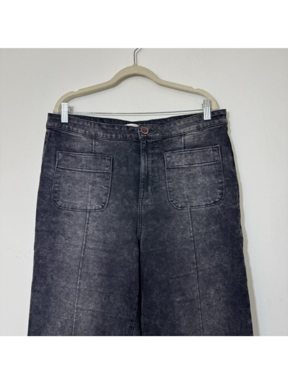 LC Lauren Conrad Super High Rise Trouser Jeans Women’s Size 16 Wide Leg Stretch - Picture 3 of 7